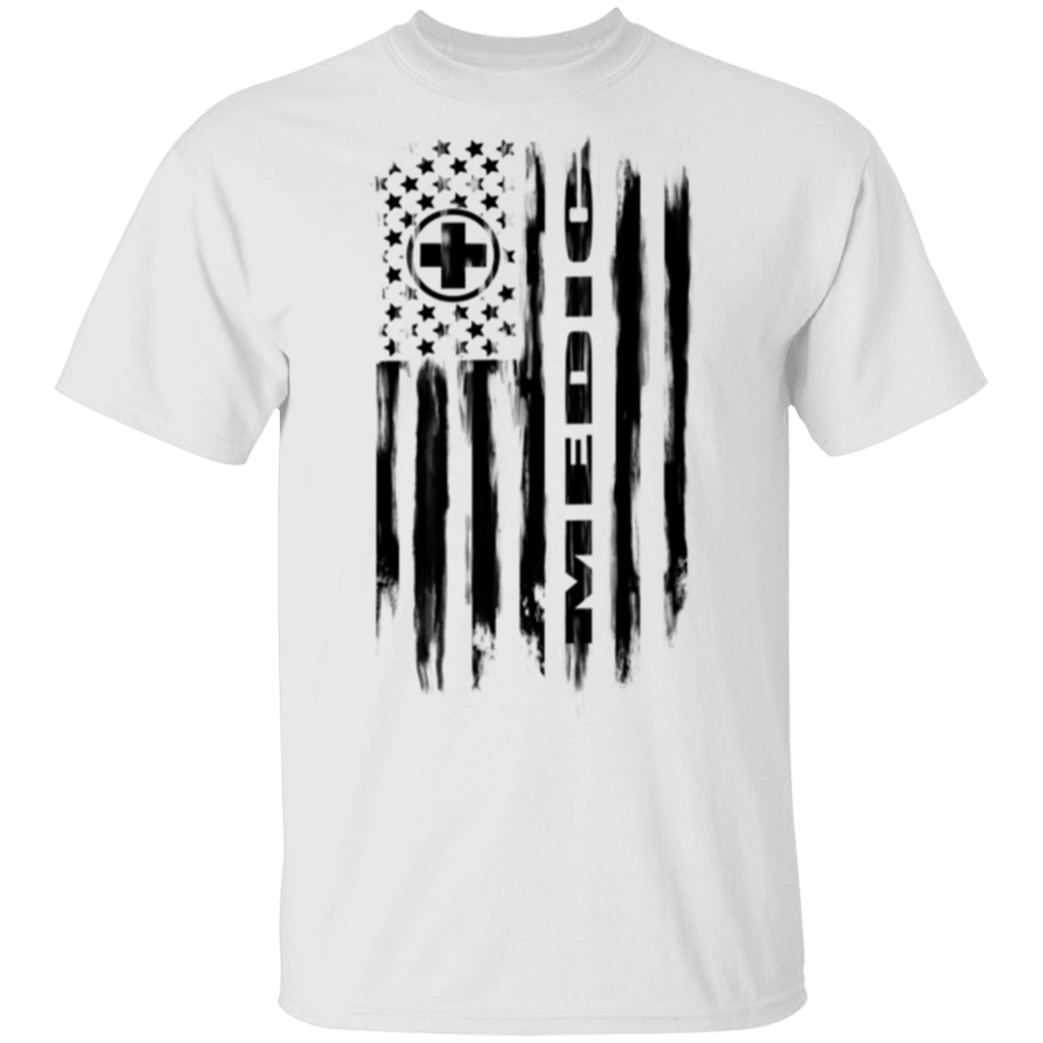 Medic Ambulance Nurse Hospital American Flag T-Shirt