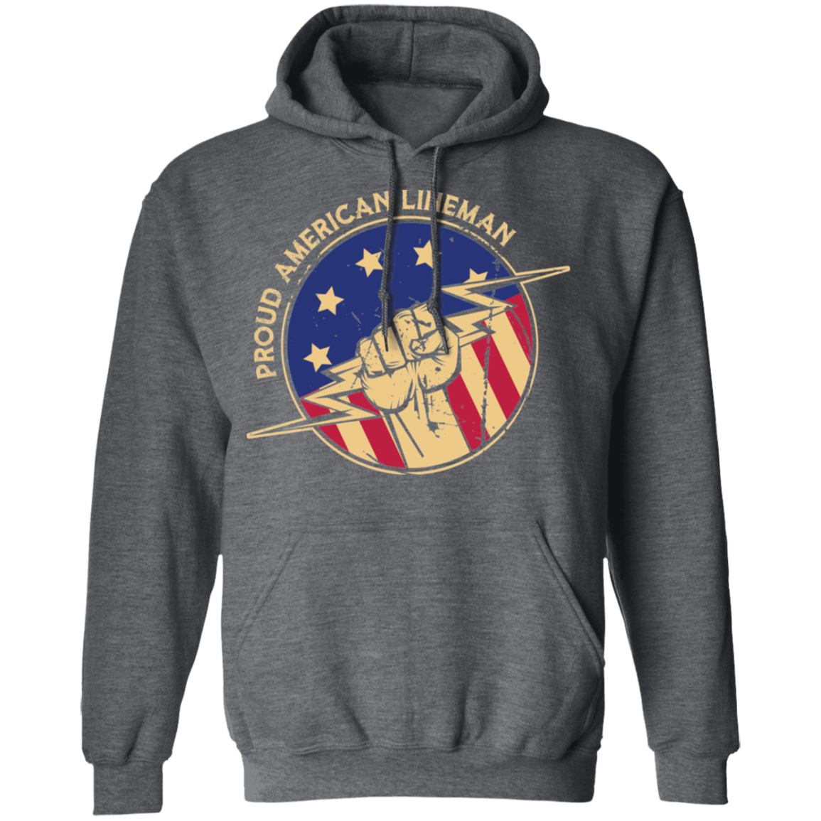 Proud American Lineman Pullover Hoodie