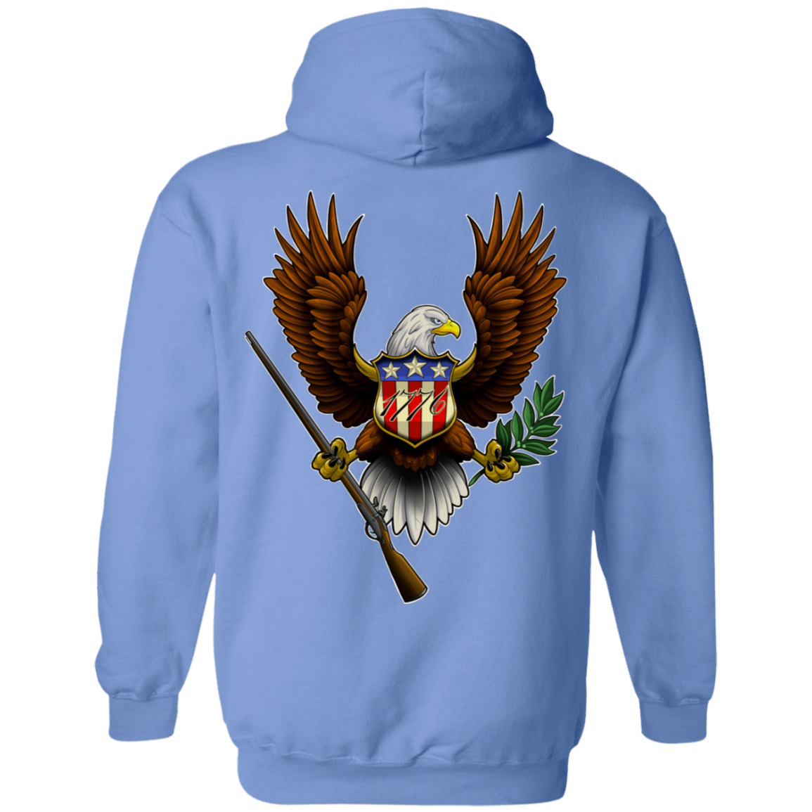 1776 American Bald Eagle Double Sided Pullover Hoodie