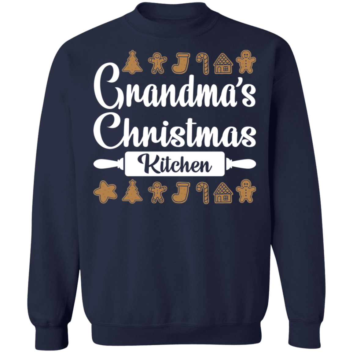Grandma's Christmas Kitchen Gingerbread Cookies Christmas Crewneck Sweatshirt
