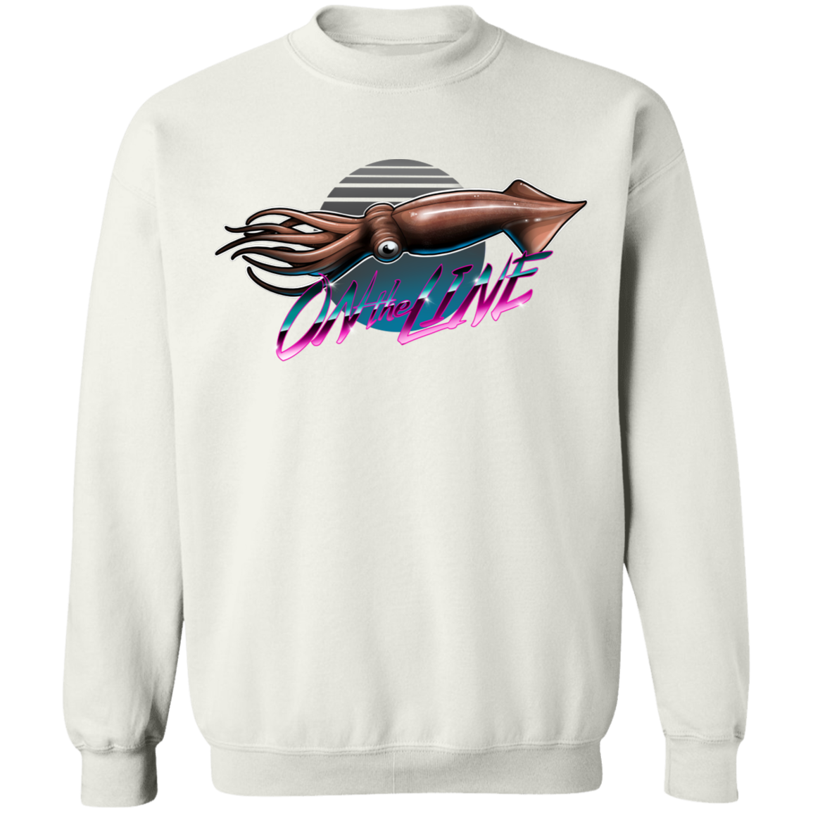 Giant Squid On The Line Saltwater Crewneck Sweatshirt
