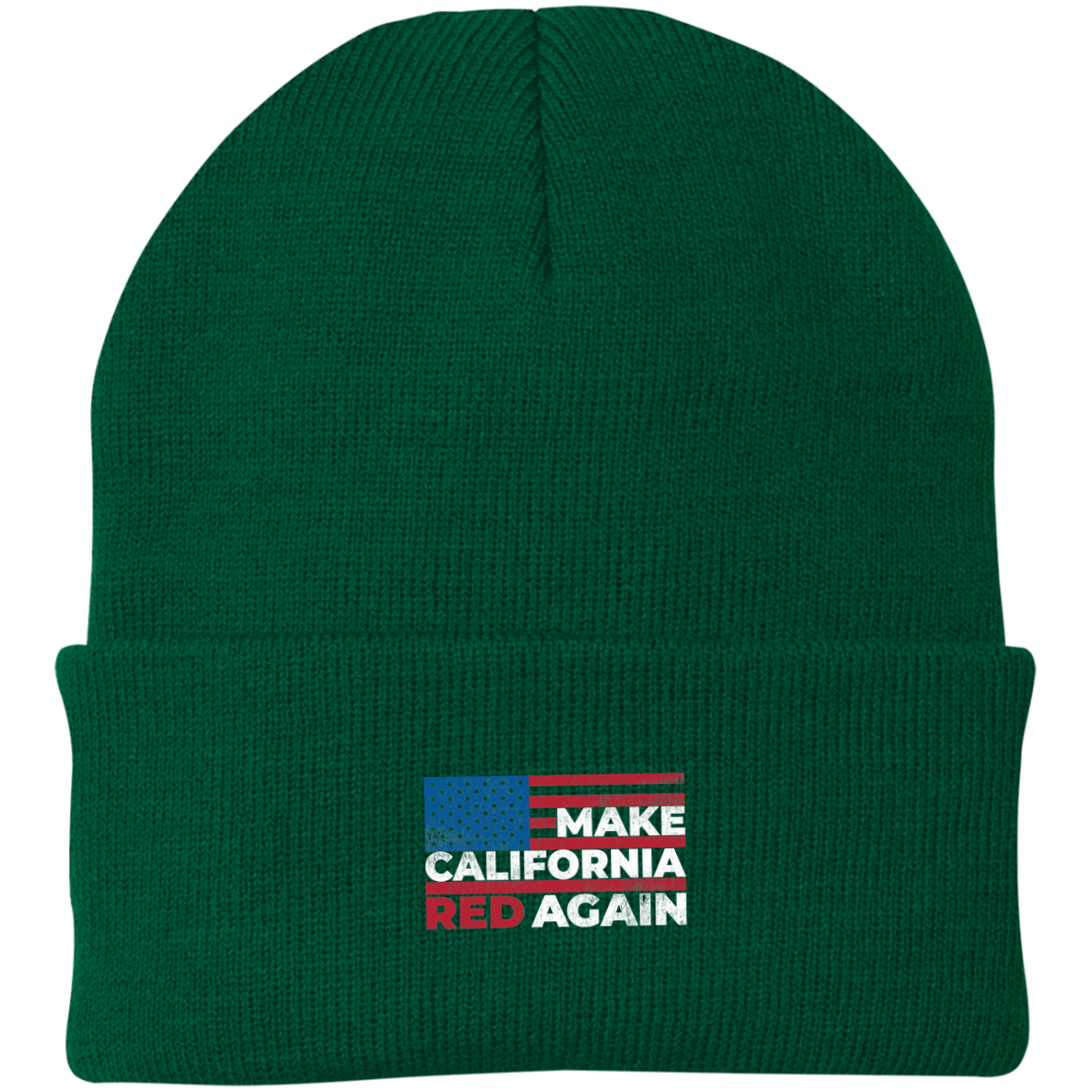 Make California Red Again American Flag Republican Beanie Cap