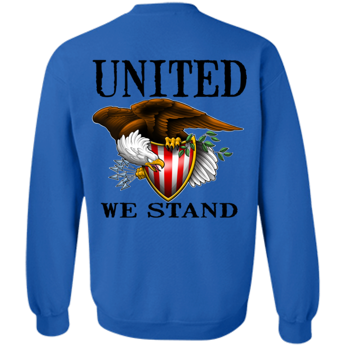 1776 American Bald Eagle United We Stand Double Sided Crewneck Sweatshirt