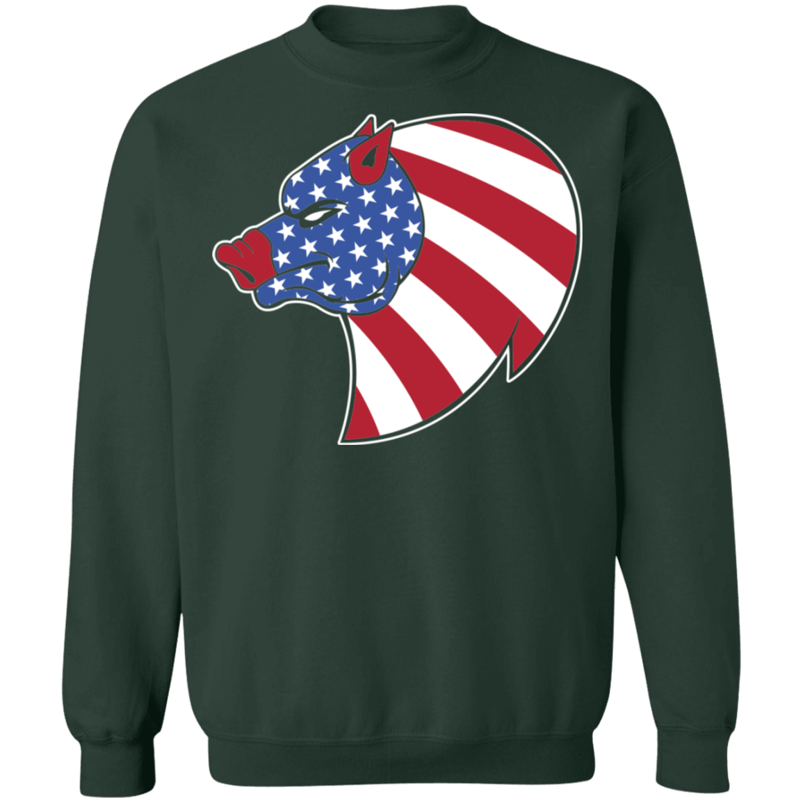 Pig Hog American Flag USA Crewneck Sweatshirt