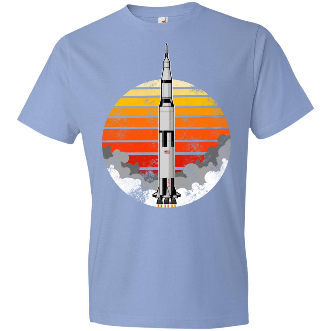 Youth Space USA Sun Rocket Ship Launch Lightweight T-Shirt