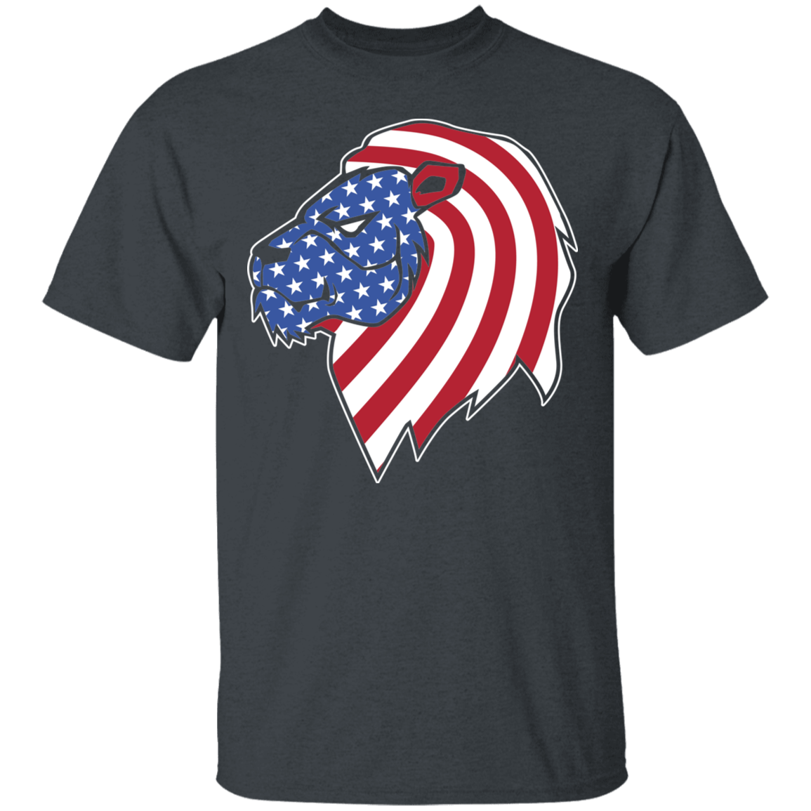 Lion American Flag USA T-Shirt