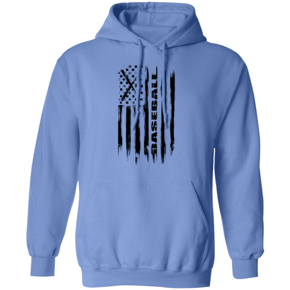 Baseball American Flag Pullover Hoodie