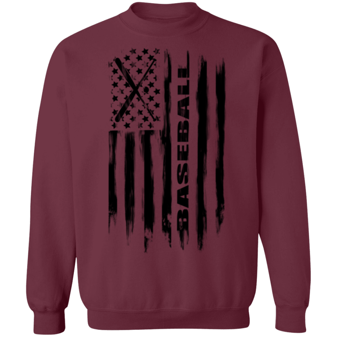 Baseball American Flag Crewneck Sweatshirt