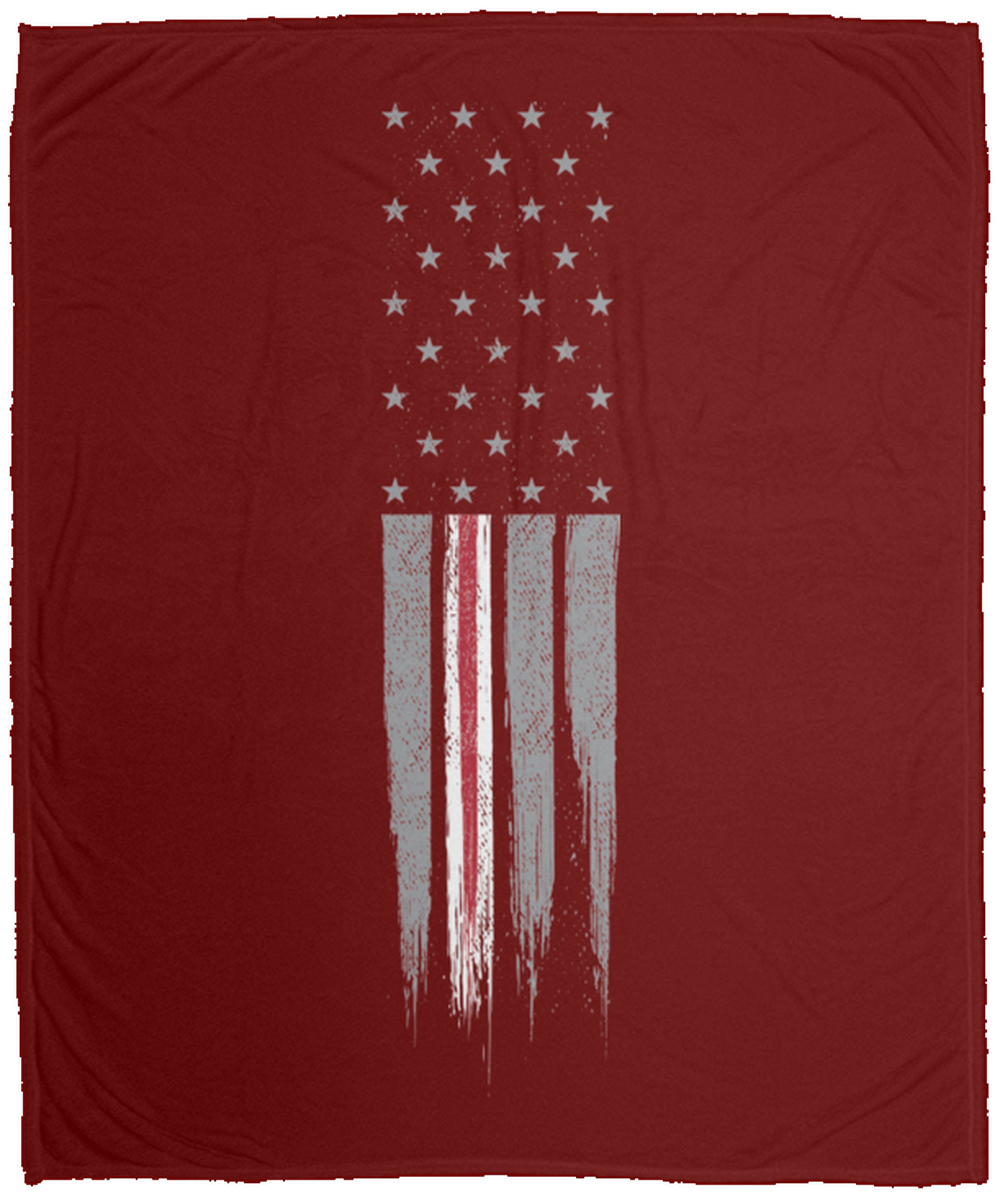 Nurse Medical Thin Line American Flag Fleece Blanket - 50x60