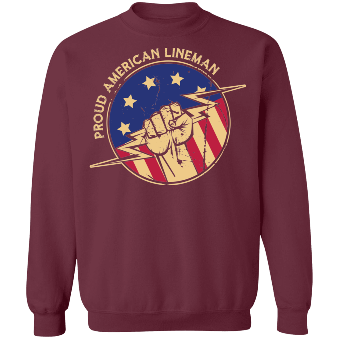Proud American Lineman Crewneck Sweatshirt