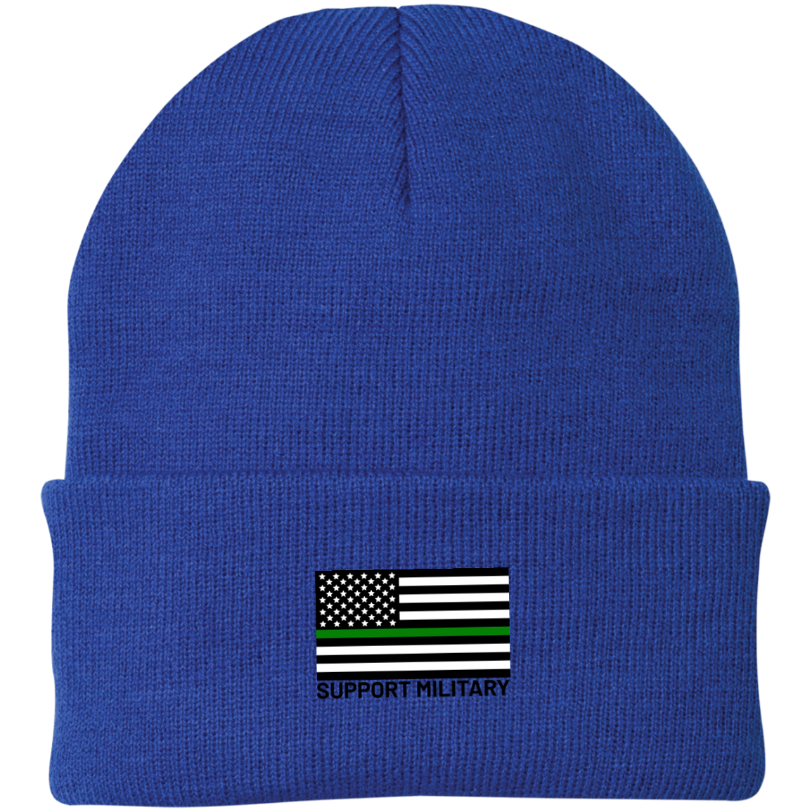 Support Military Thin Green Line American Flag Beanie Cap