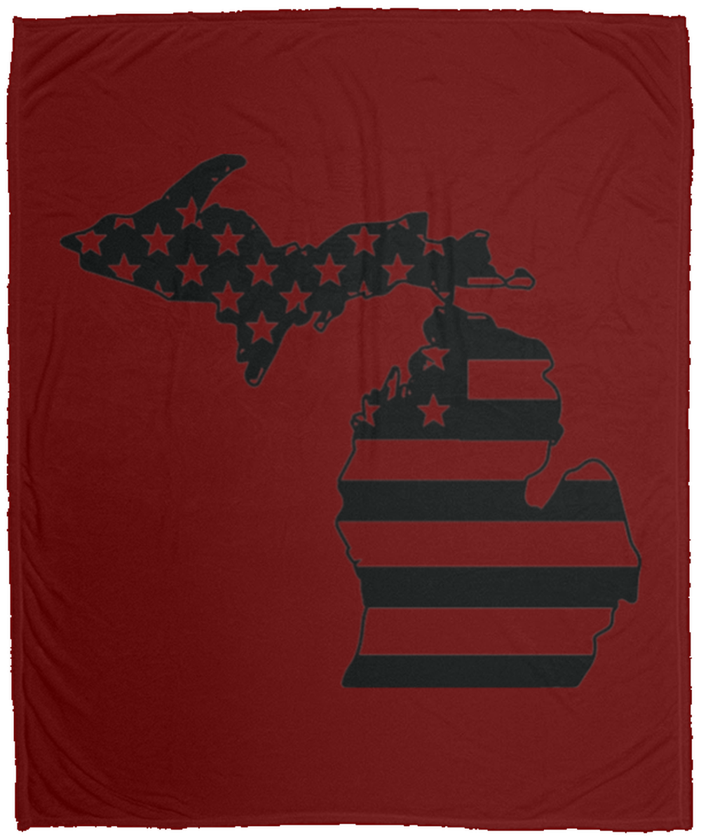 Michigan American Flag State Fleece Blanket - 50x60