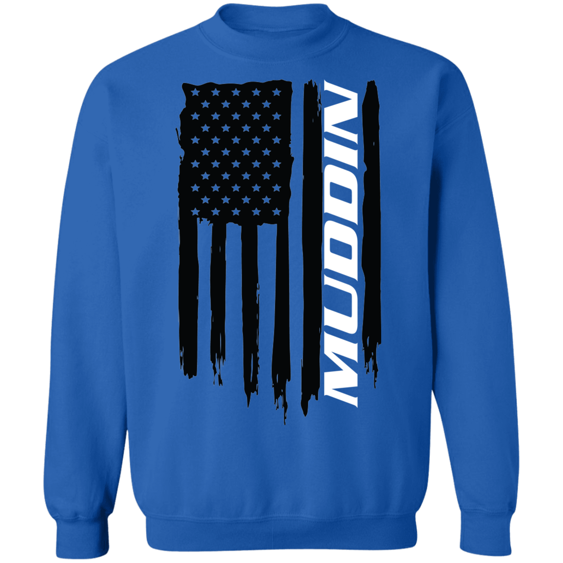 Muddin Crawling Off-Road American Flag Crewneck Sweatshirt