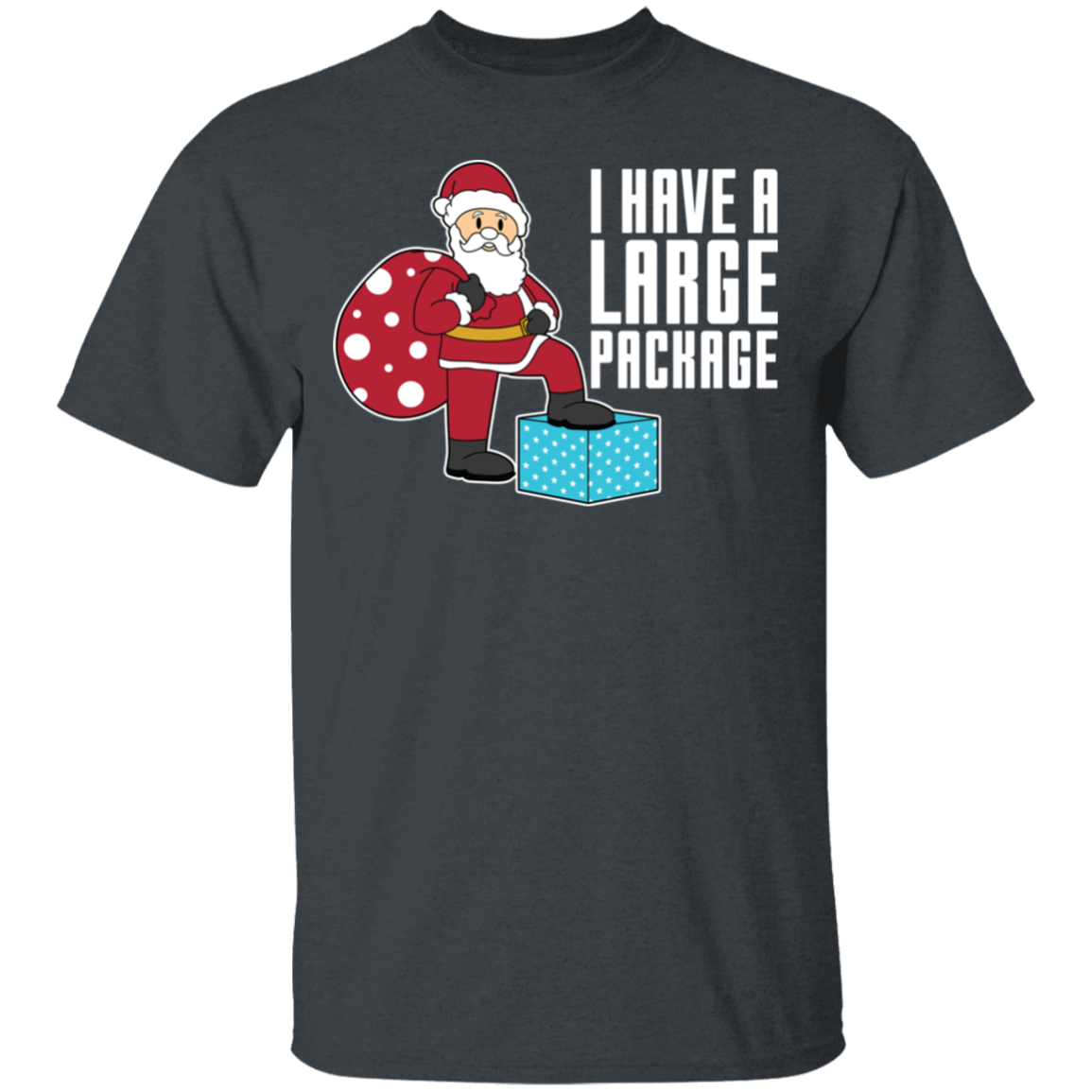 Funny Santa I Have A Large Package Christmas T-Shirt