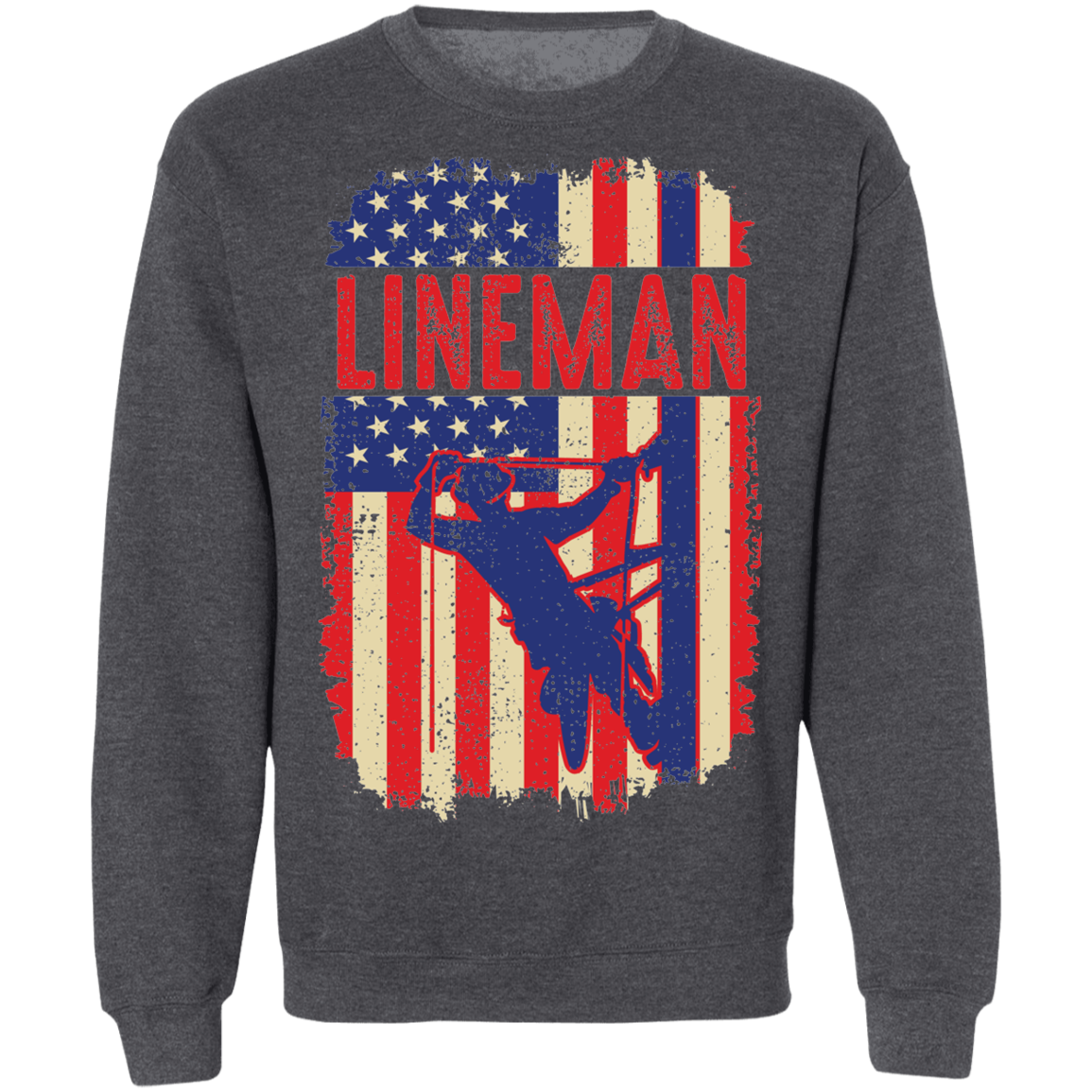 Lineman American Flag Crewneck Sweatshirt