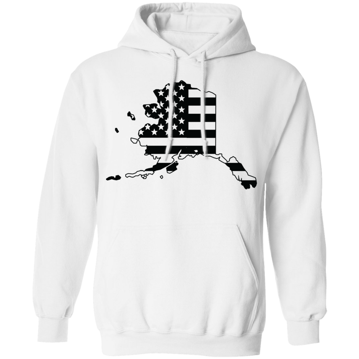 Alaska AK State American Flag Pride Pullover Hoodie