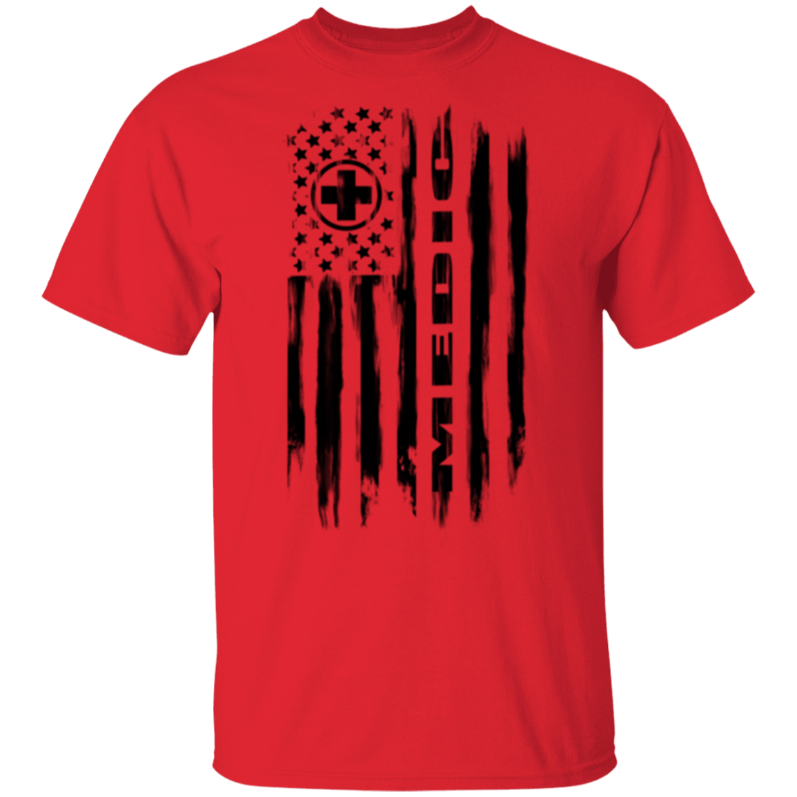 Medic Ambulance Nurse Hospital American Flag T-Shirt