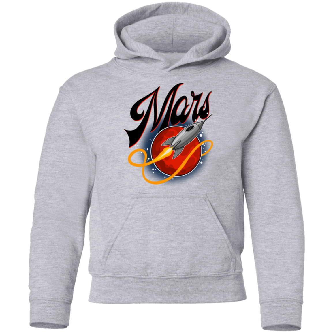Youth Space Mars Space Ship Old Style Pullover Hoodie