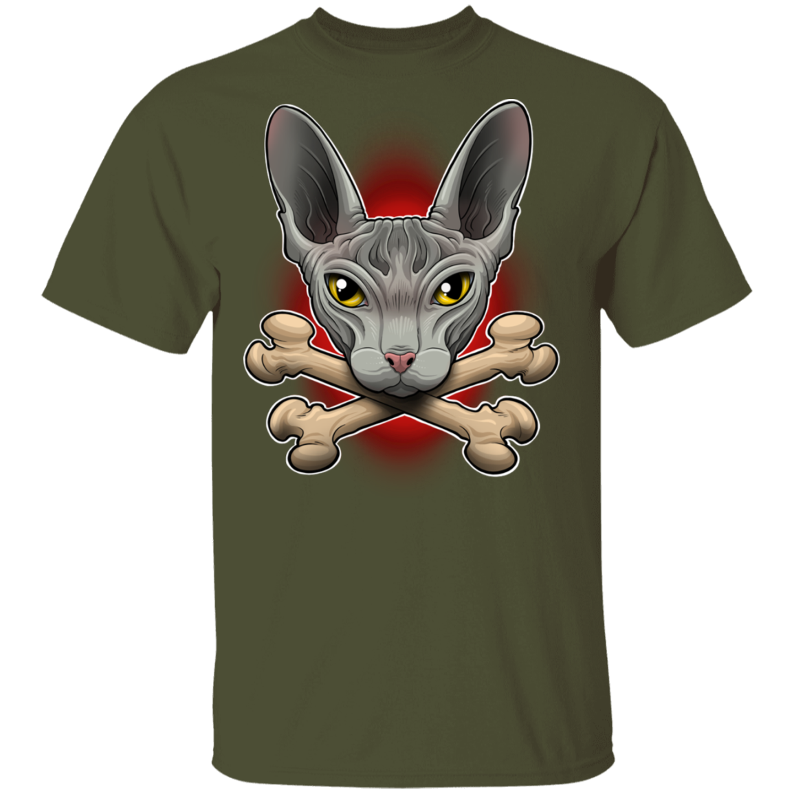 Hairless Cat Crossbones T-Shirt