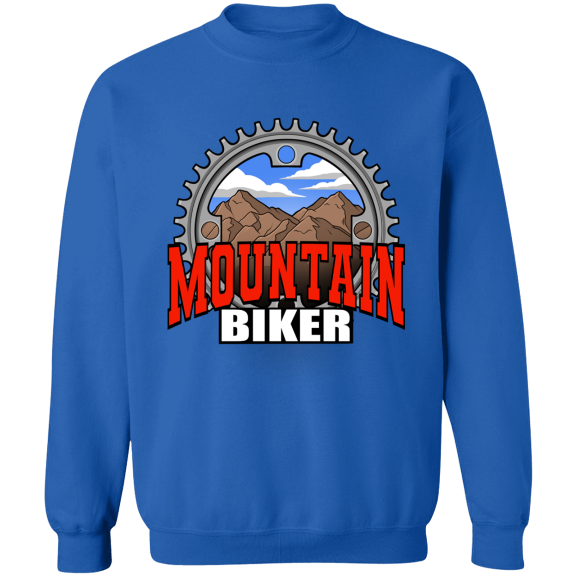 Mountain Biker Scenery Crewneck Sweatshirt