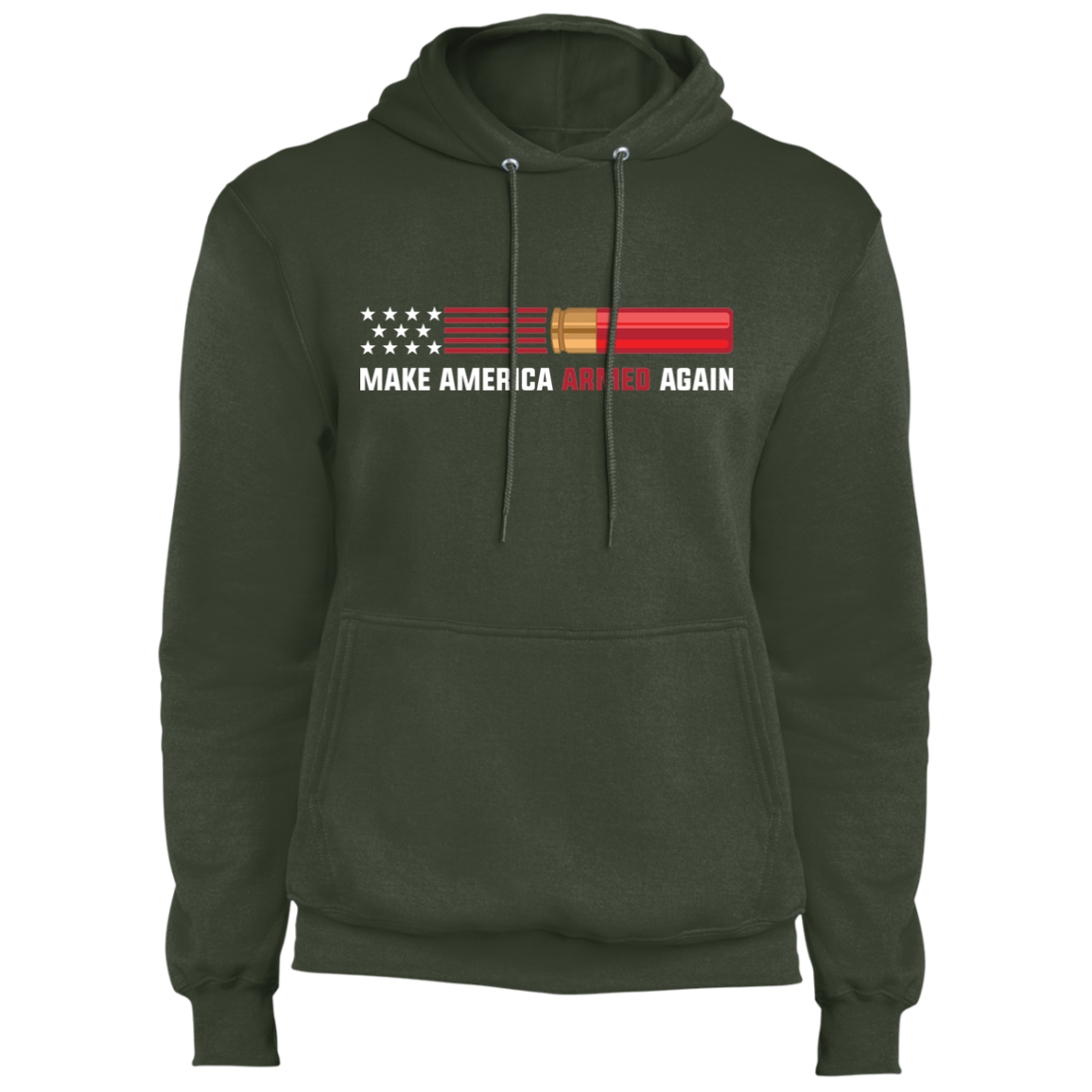 12 Gauge Make American Armed Again Bullet American Flag USA Pullover Hoodie