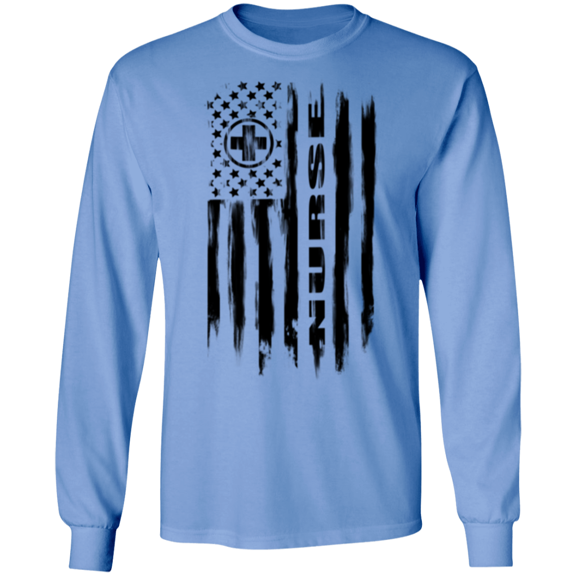 Nurse Hospital RN Nursing Medical American Flag Long Sleeve T-Shirt