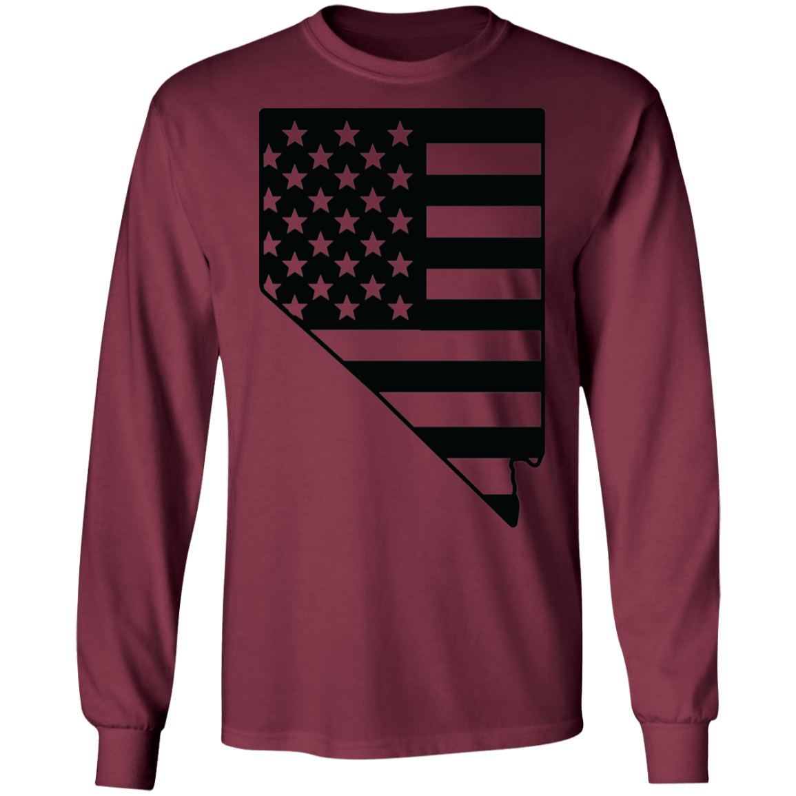 Nevada American Flag State Long Sleeve T-Shirt