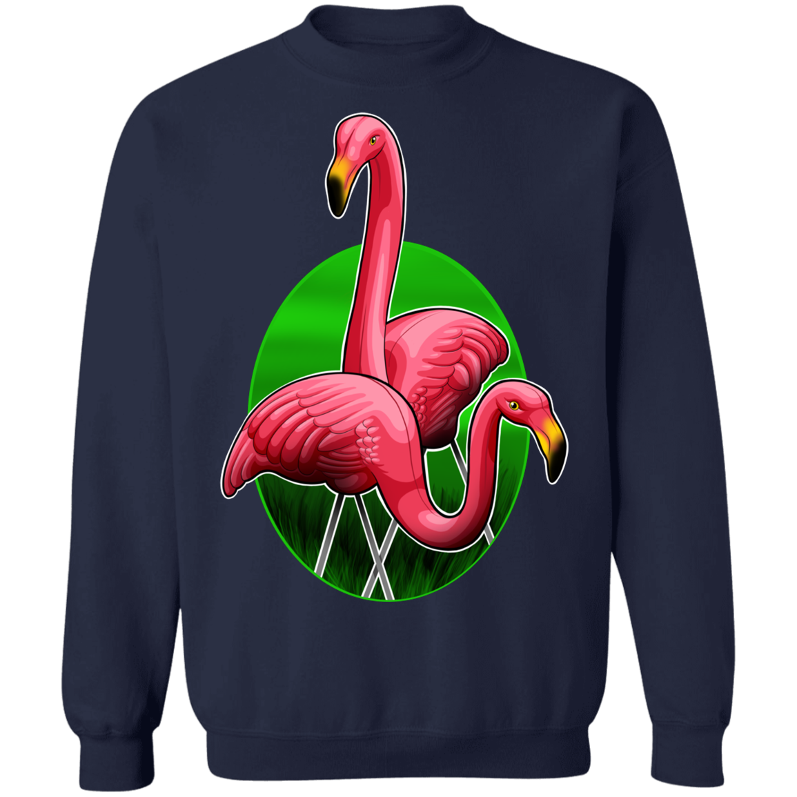 Flamingos Hanging Out Crewneck Pullover Sweatshirt