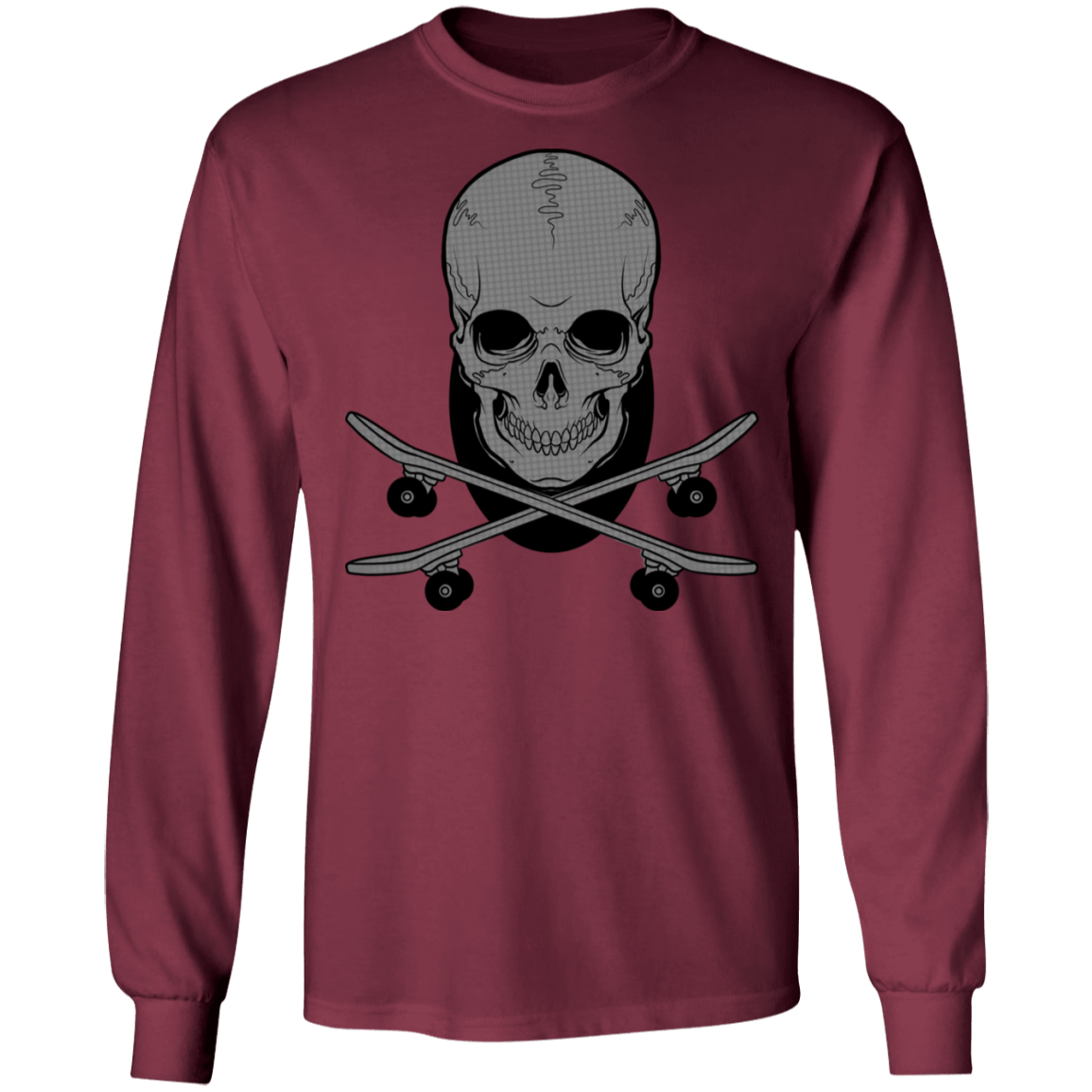 Skull Skateboarding Long Sleeve T-Shirt