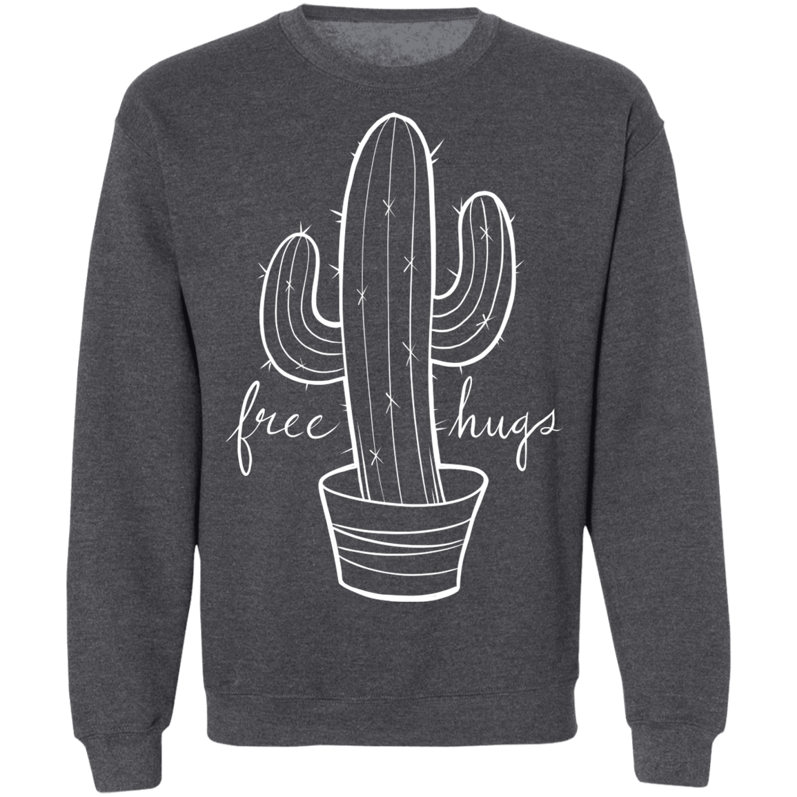 Free Hugs Cactus Funny Crewneck Pullover Sweatshirt