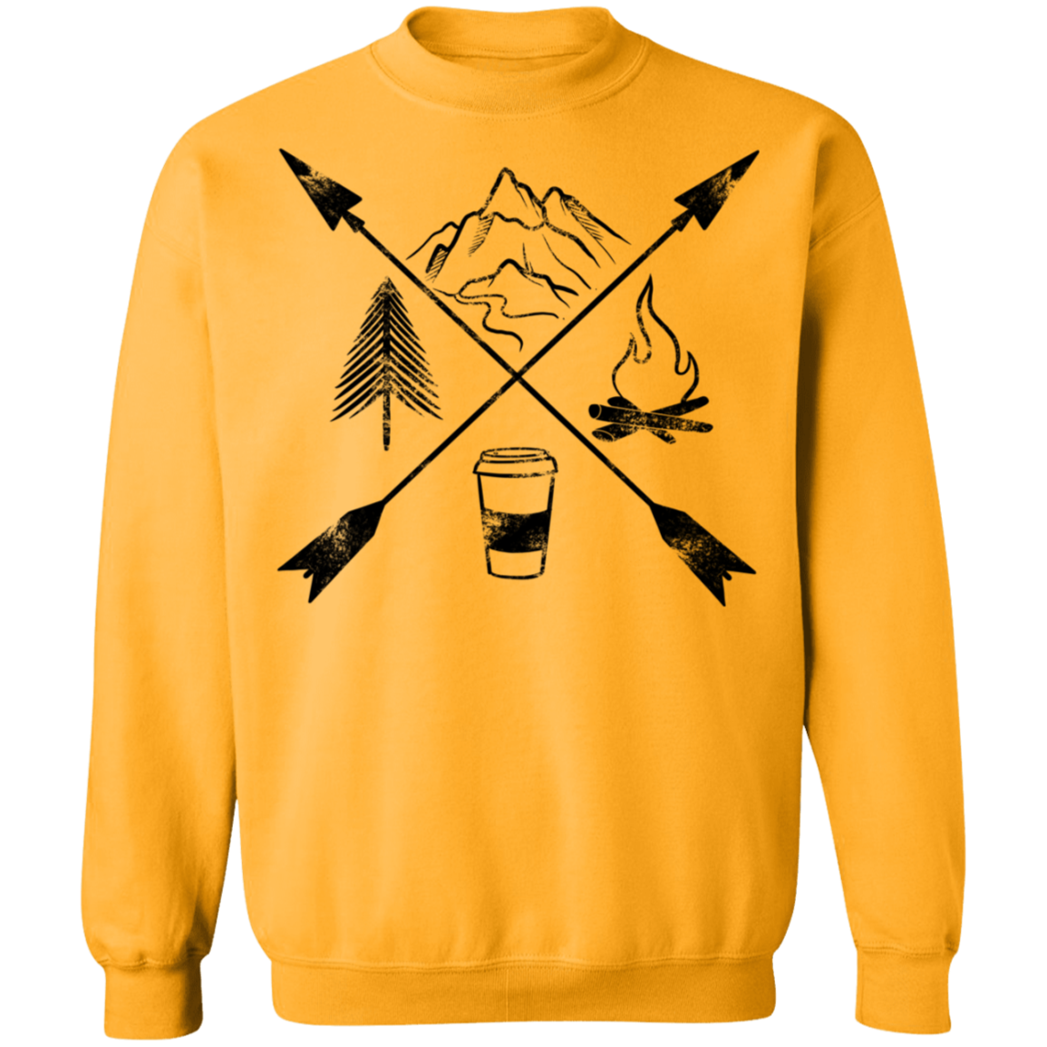 Hiking Camping Outdoor Coffee Women's Crewneck Sweatshirt