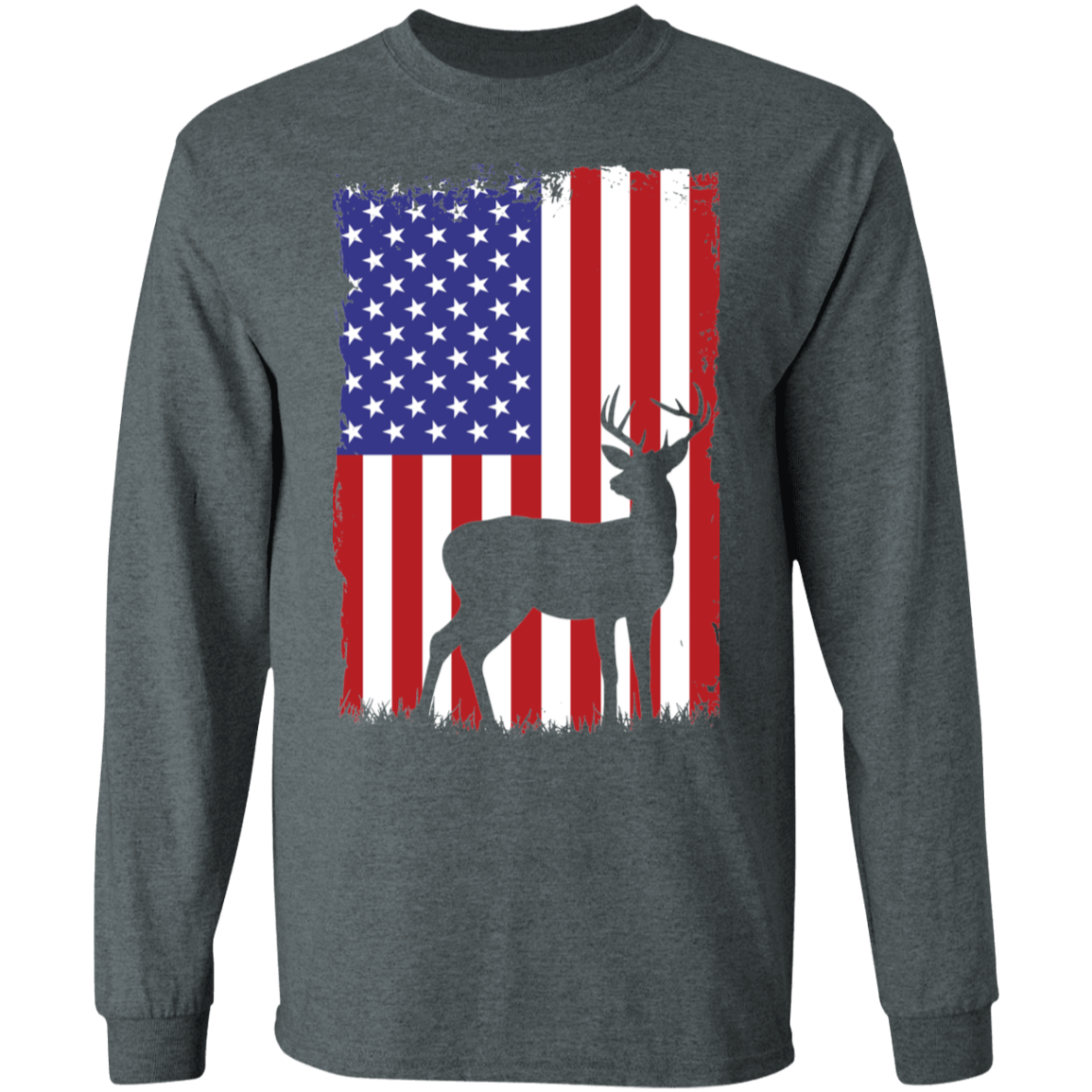 American Flag Hunting Hunter Long Sleeve T-Shirt