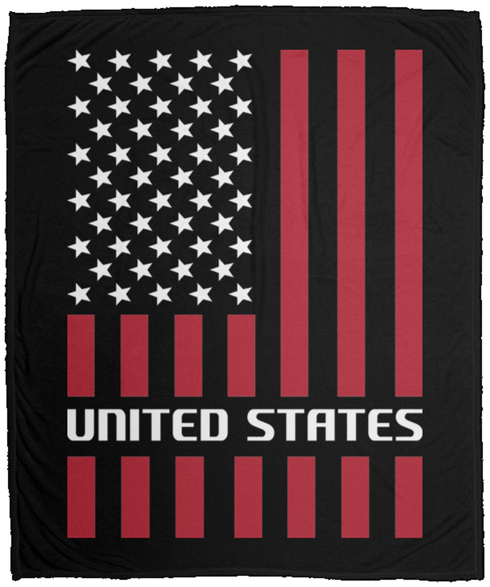 United States American Flag Fleece Blanket - 50x60