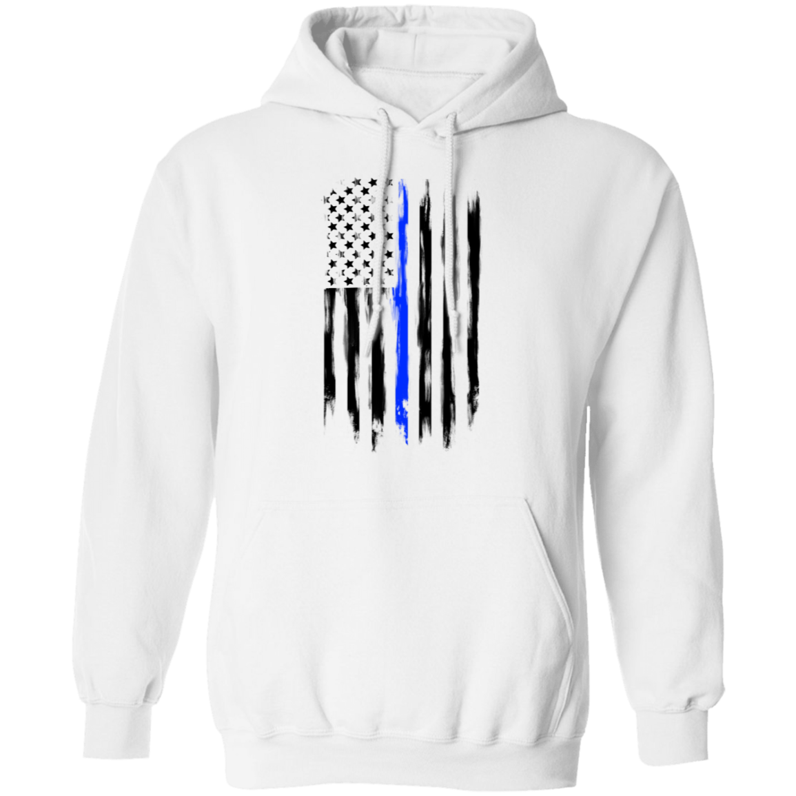 Law Enforcement Thin Blue Line American Flag Pullover Hoodie