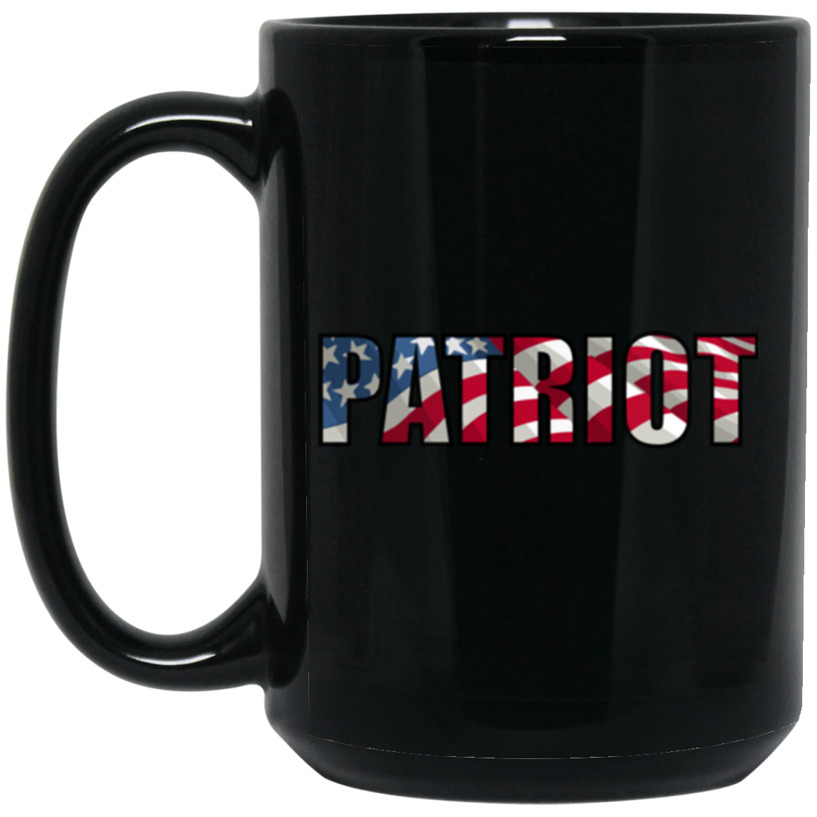 American Flag Patriot 15 oz. Black Coffee Mug
