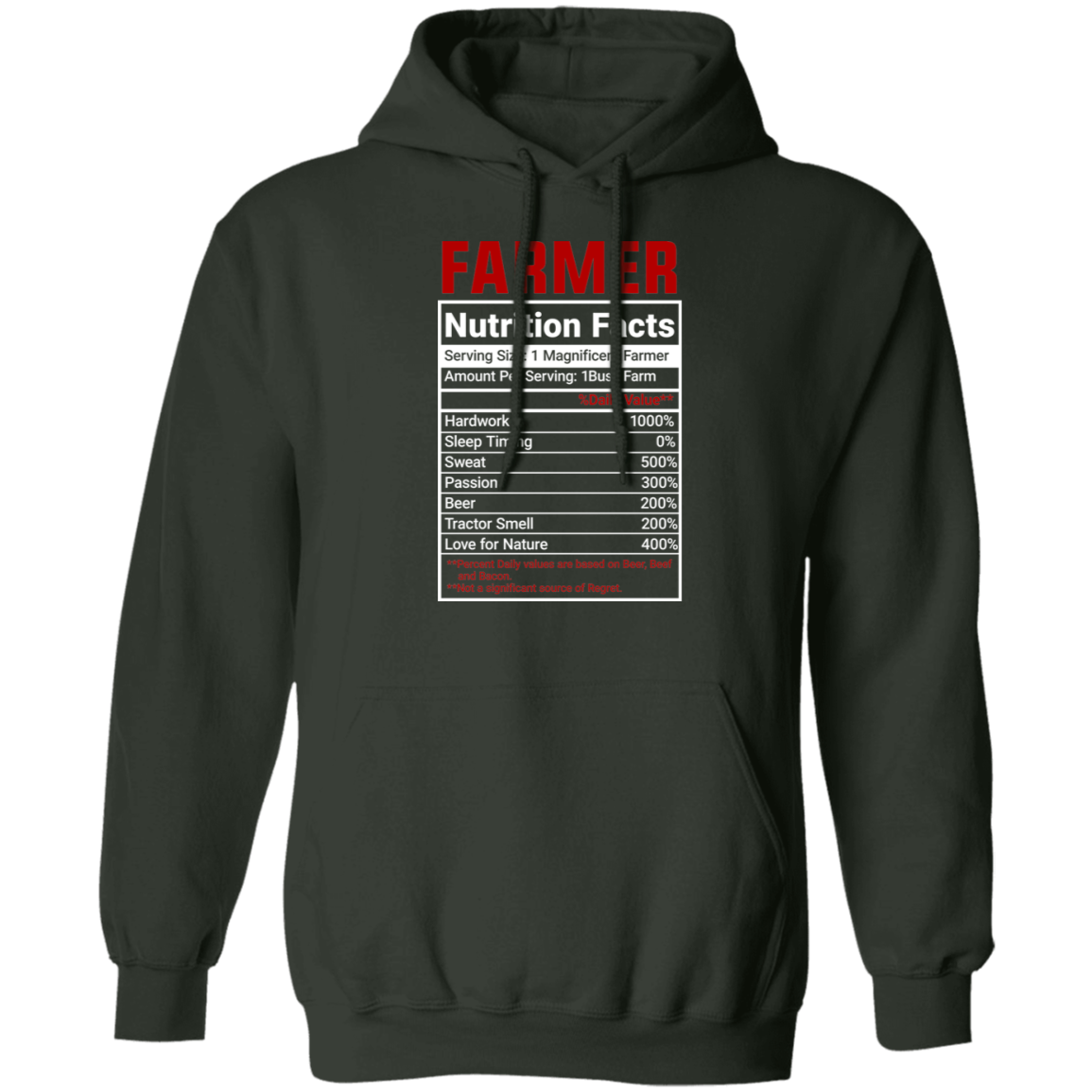 Funny Farmer Nutrition Facts Hoodie