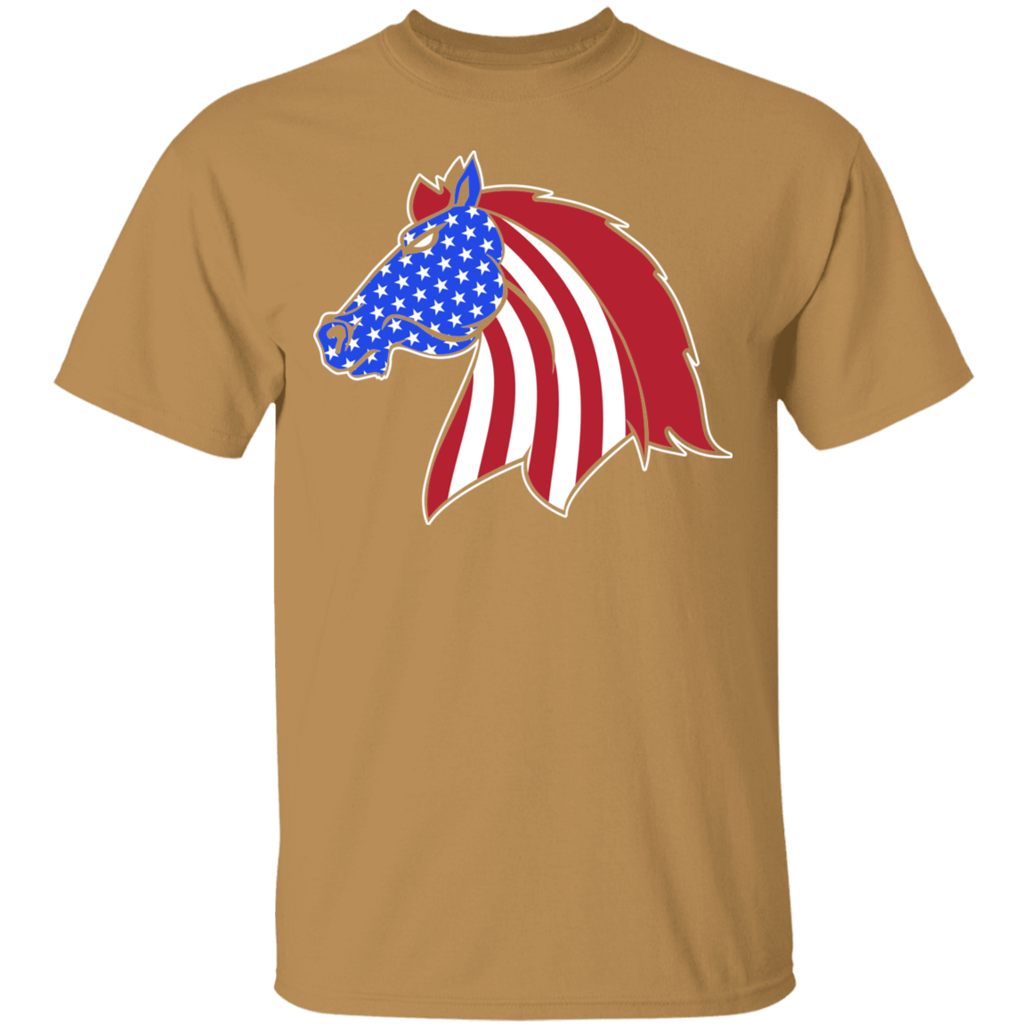 Horse American Flag USA T-Shirt
