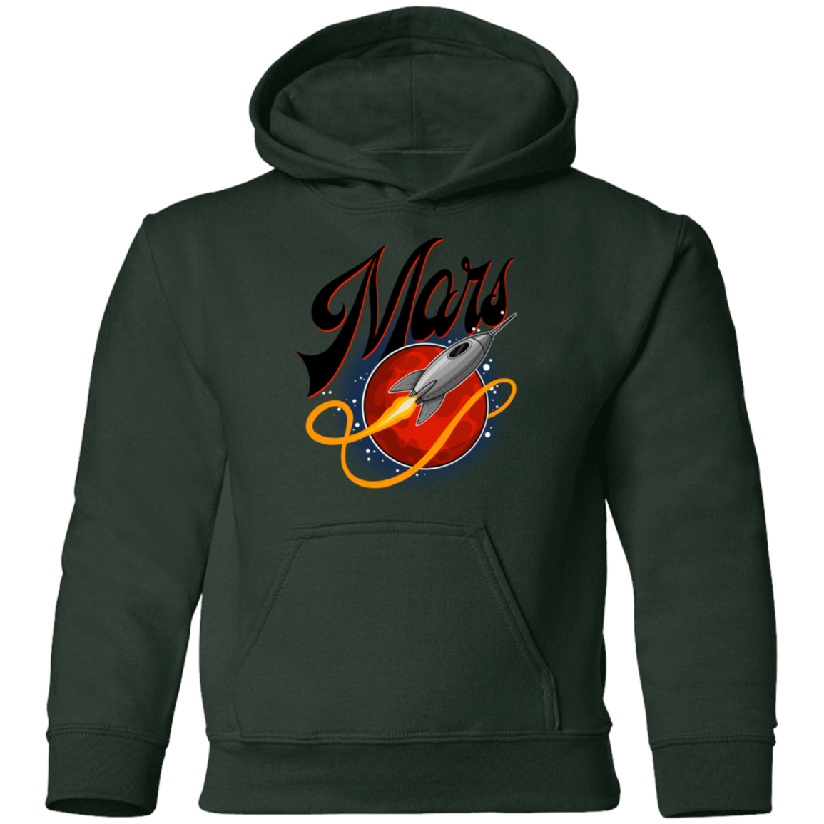 Youth Space Mars Space Ship Old Style Pullover Hoodie
