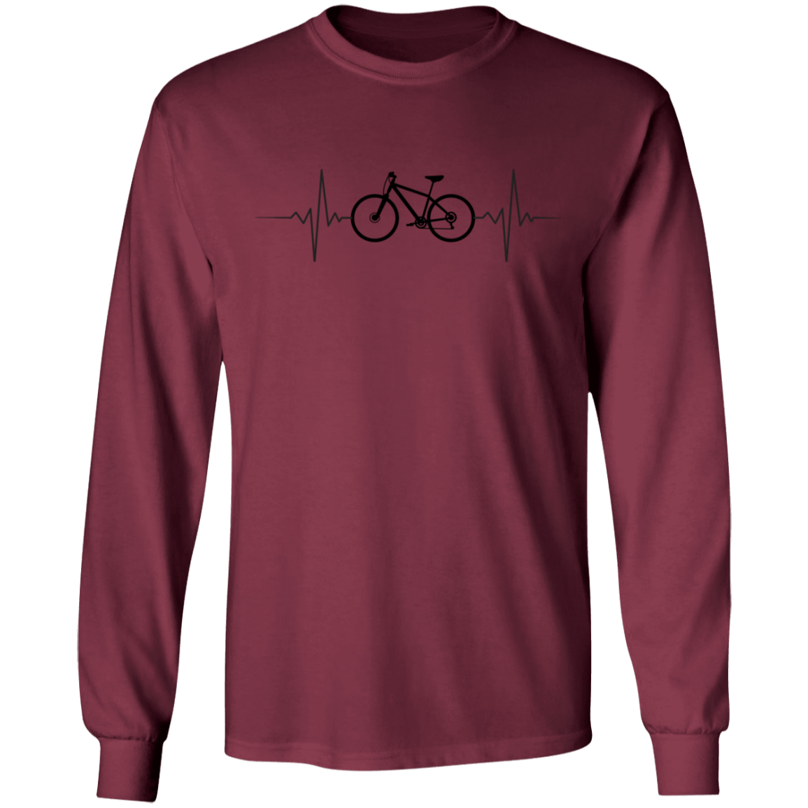 Bike Bicycle Heartbeat Long Sleeve T-Shirt