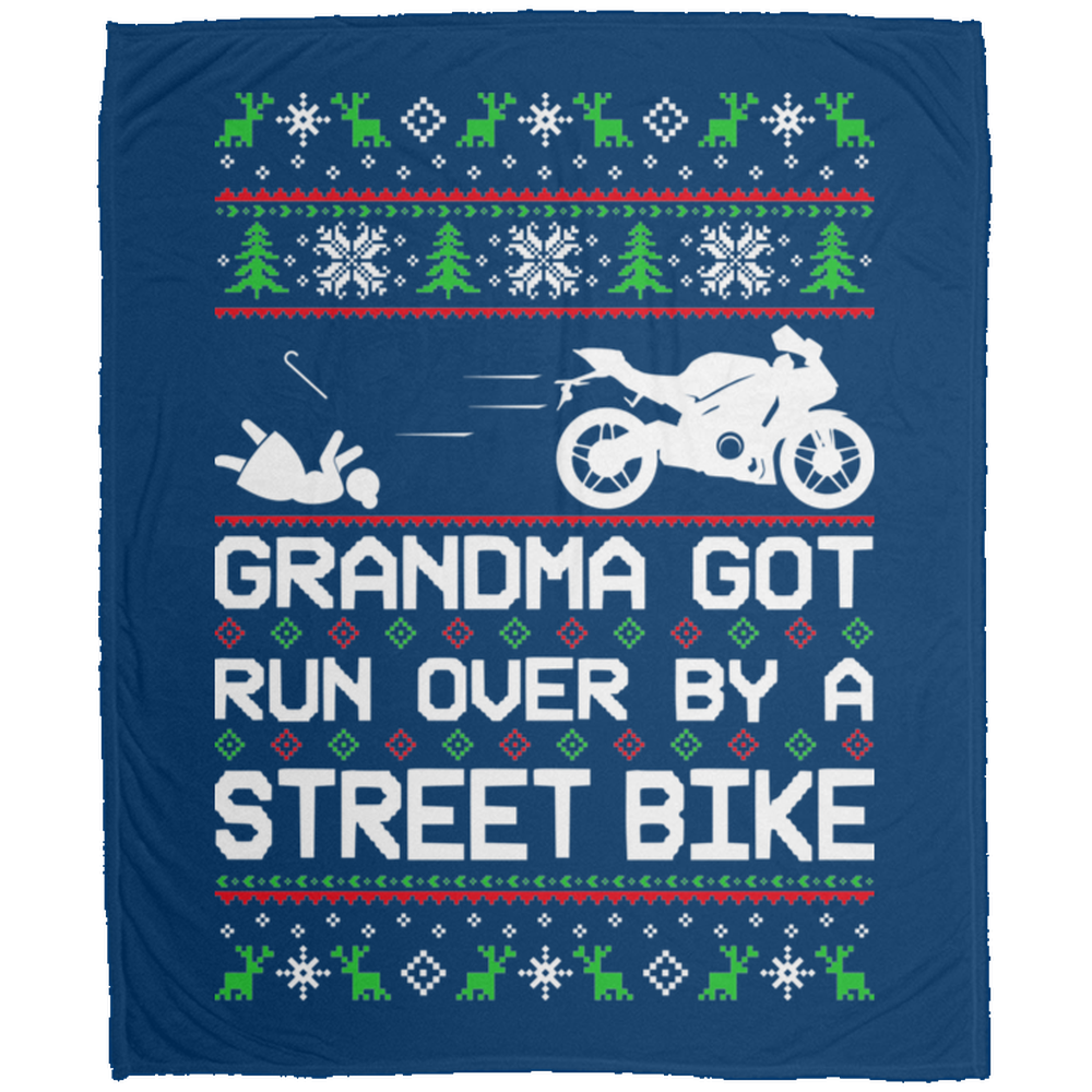 Wheel Spin Addict Christmas Motorcycle Street Bike Fleece Blanket - 50x60