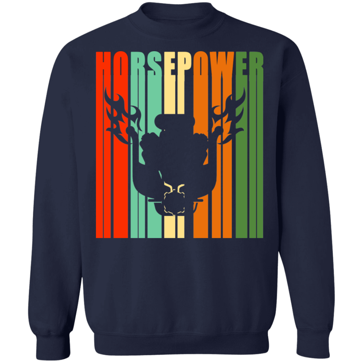 power horse Horsepower HP V8 American Muscle Crewneck Sweatshirt