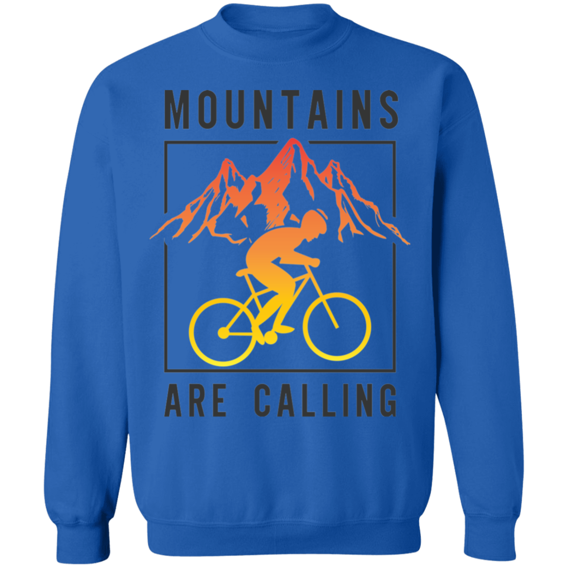 Mountains Are Calling Mountain Biking Crewneck Sweatshirt