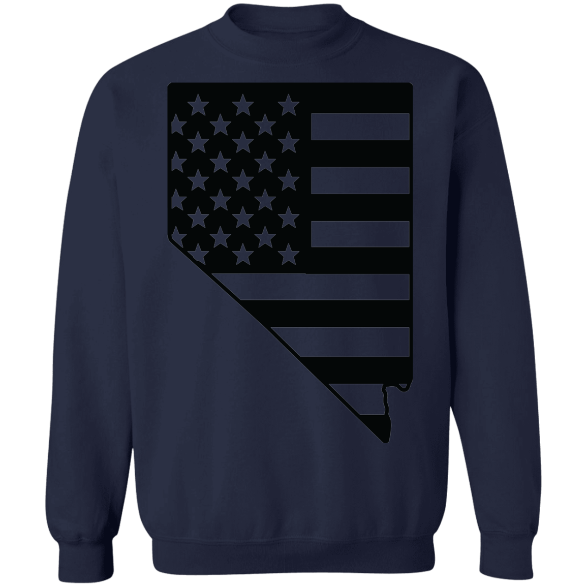 Nevada State American Flag USA Crewneck Sweatshirt