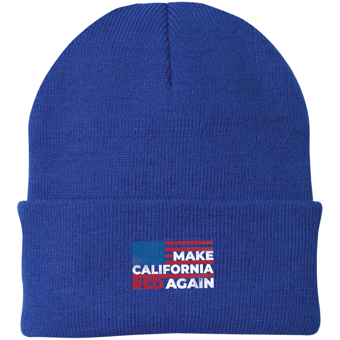 Make California Red Again American Flag Republican Beanie Cap