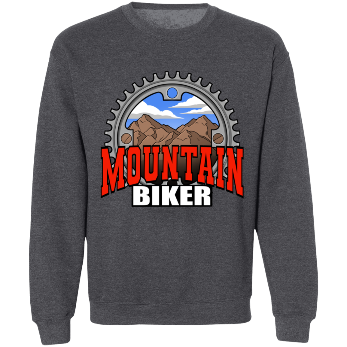 Mountain Biker Scenery Crewneck Sweatshirt