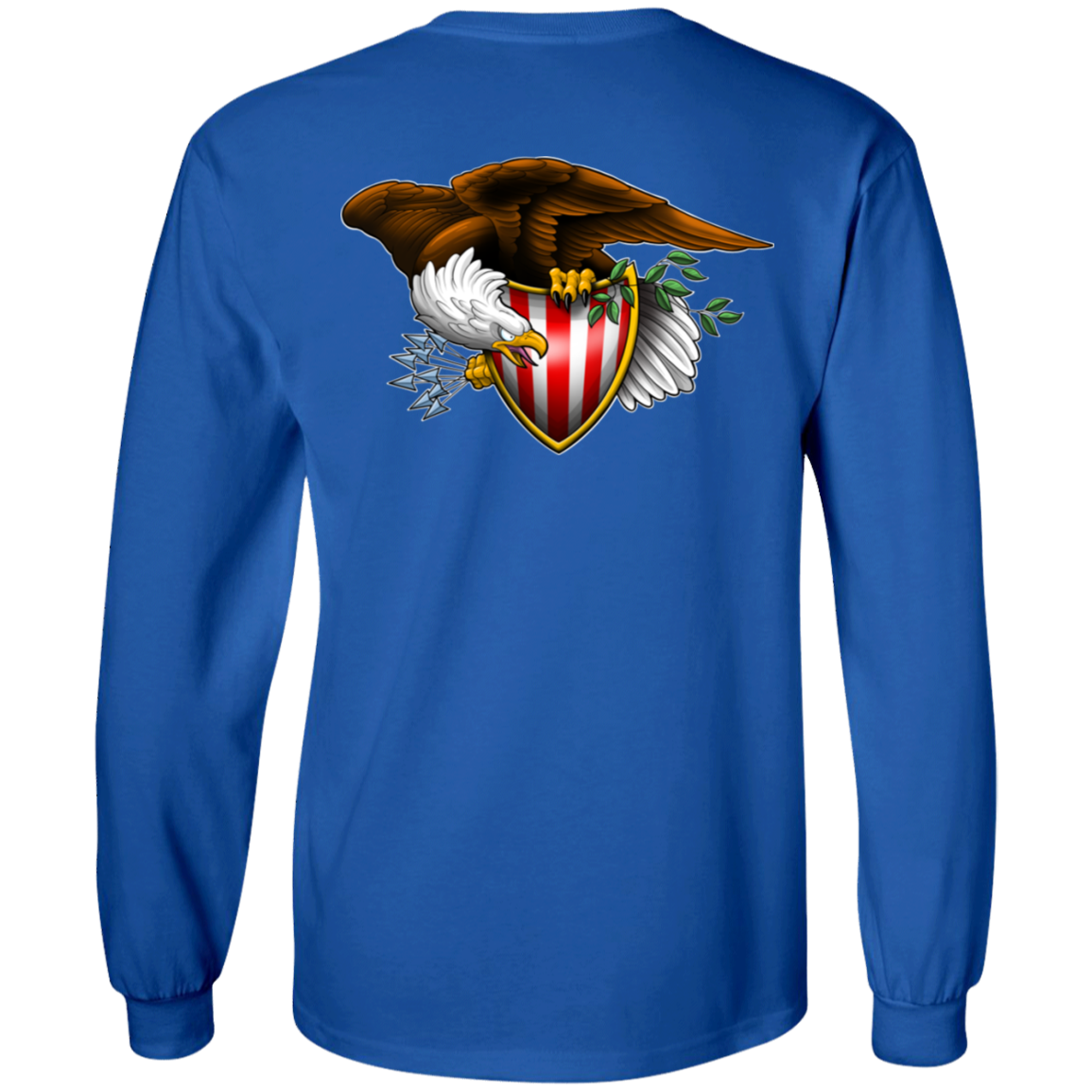 Patriot American Bald Eagle Double Sided Long Sleeve T-Shirt