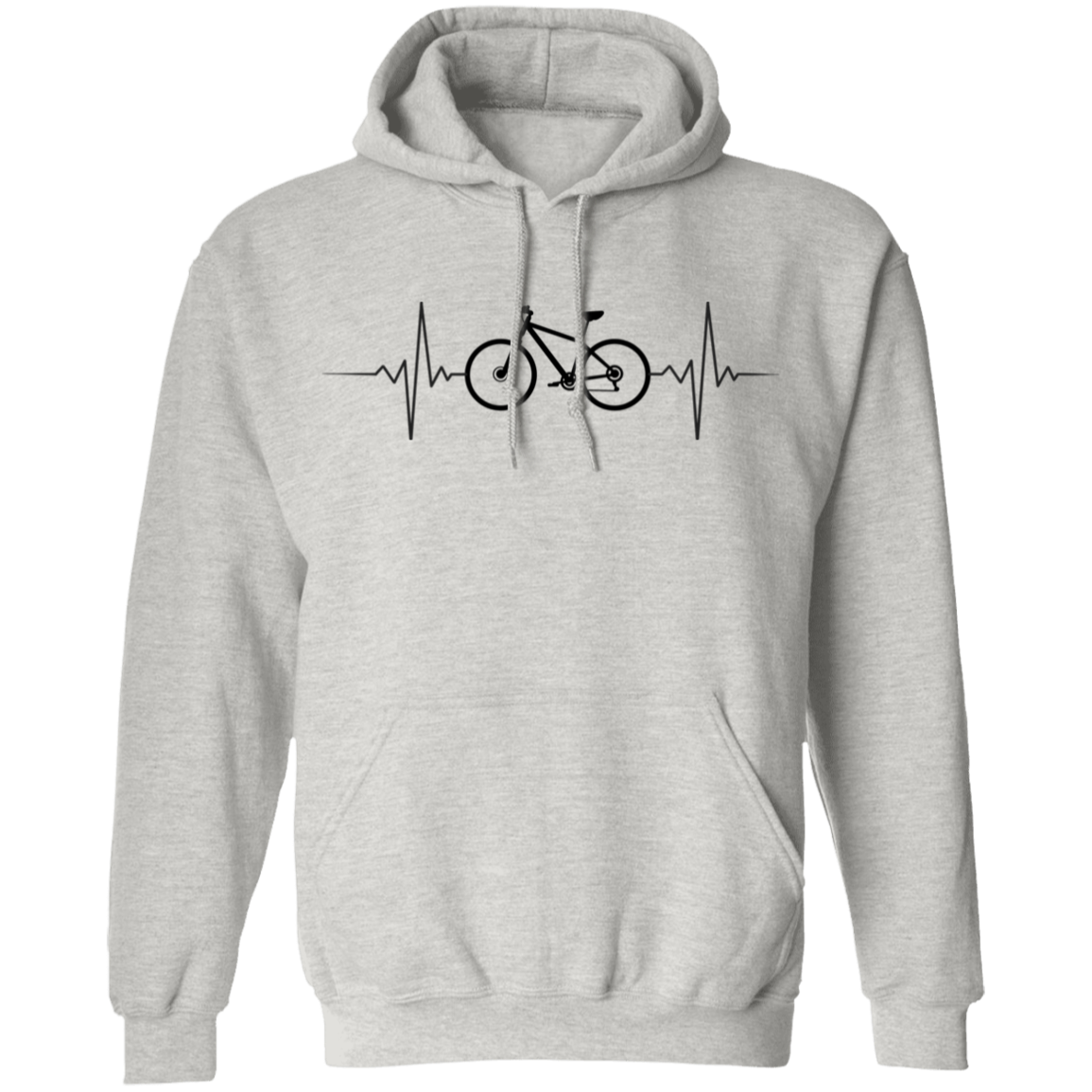 Mountain Biking Biker Heartbeat Pullover Hoodie