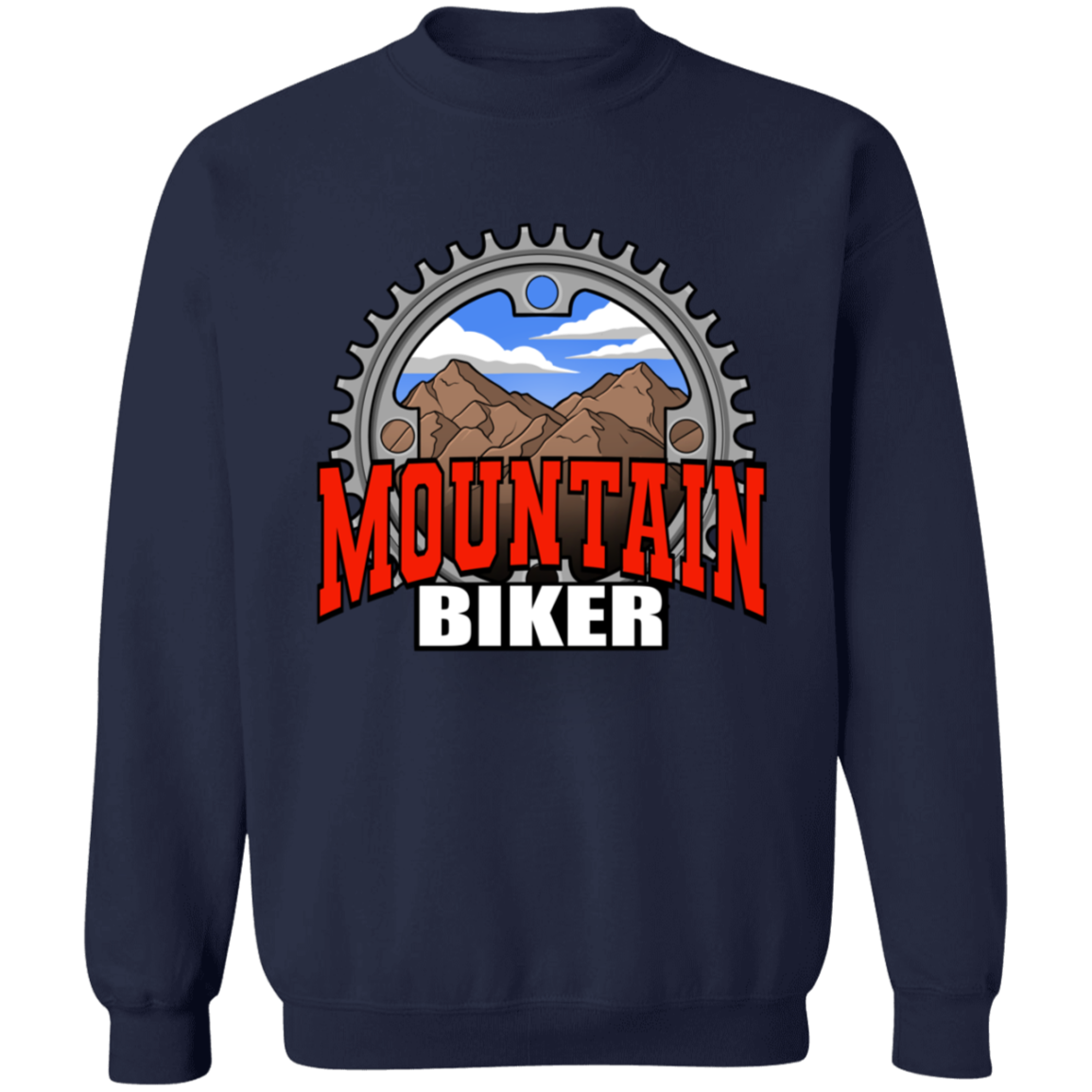 Mountain Biker Scenery Crewneck Sweatshirt