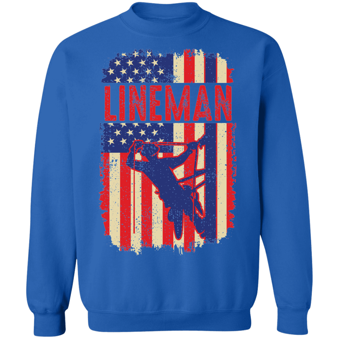 Lineman American Flag Crewneck Sweatshirt