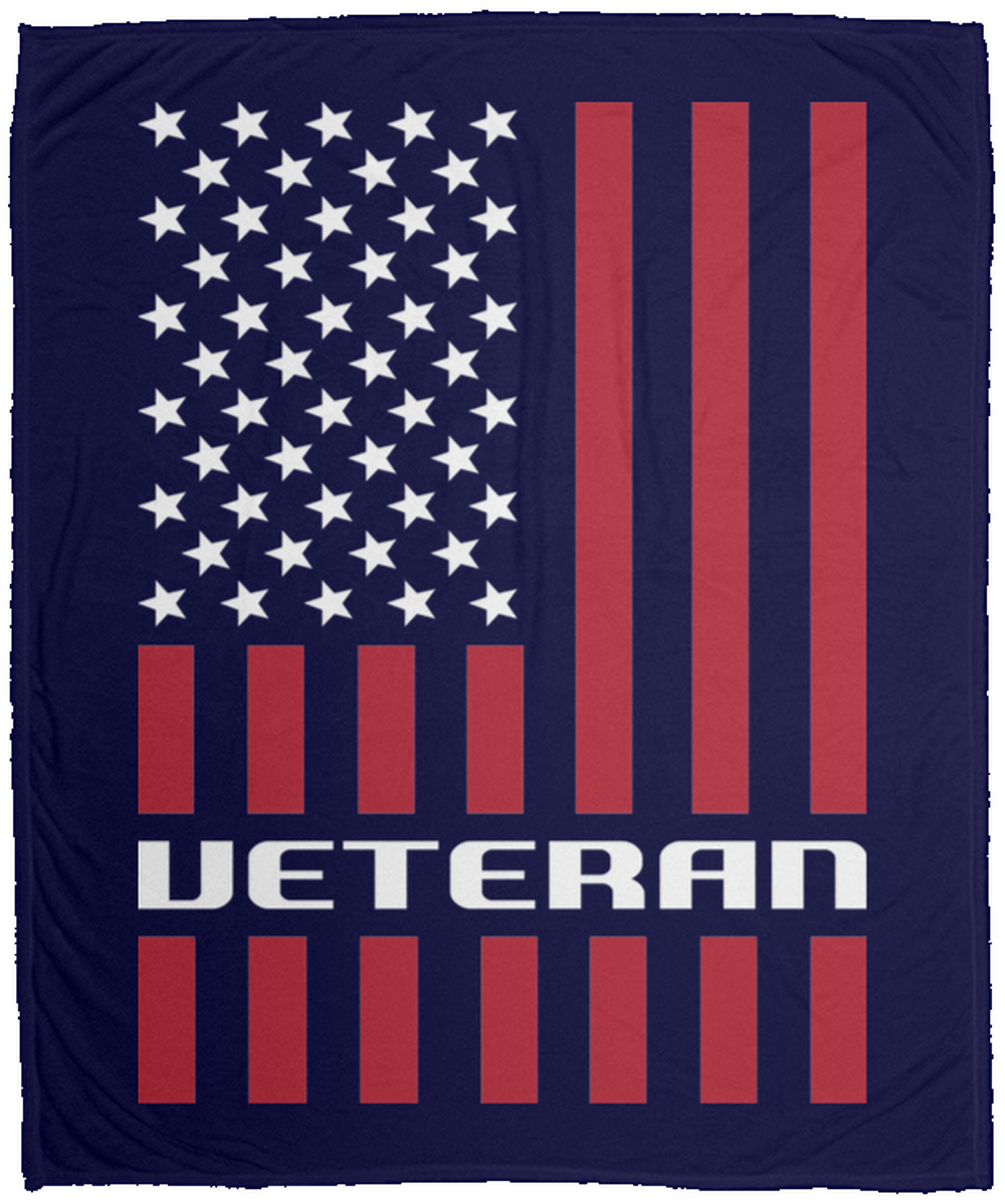 Veteran American Flag Military Patriot Fleece Blanket - 50x60